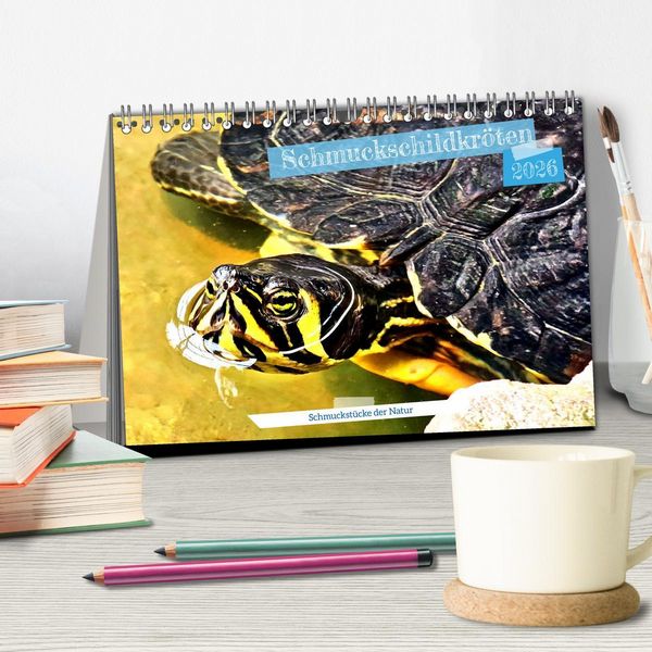 Produktbild: Schmuckschildkr&ouml;ten - Schmuckst&uuml;cke der Natur (Tischkalender 2026 DIN A5 quer), CALVENDO Monatskalender