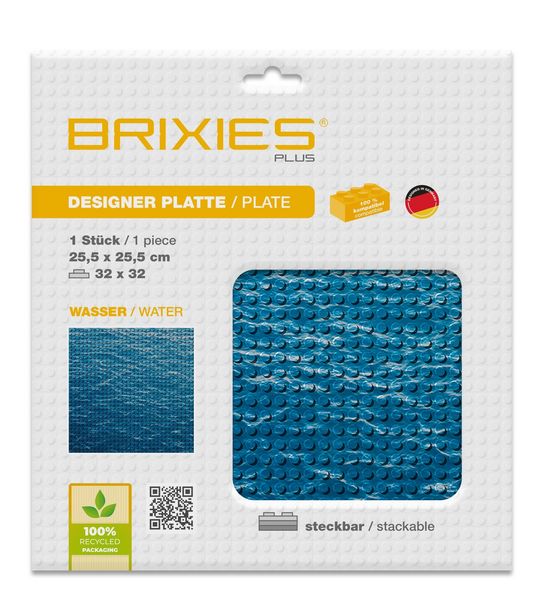 Produktbild: BRIXIES 225001 - Platte 32 x 32 Wasser, Fotorealistische Bauplatte, 1 St&uuml;ck