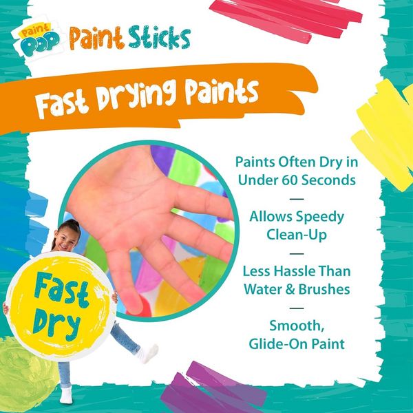 Produktbild: Paint Pop 362202 - Paint Pop: Paint Sticks 24-Pack, klassische Farben, Malstifte, Malset