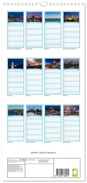 Produktbild: Familienplaner 2027 - Istanbul - Stadt am Bosporus mit 5 Spalten (Wandkalender, 21 x 45 cm) CALVENDO