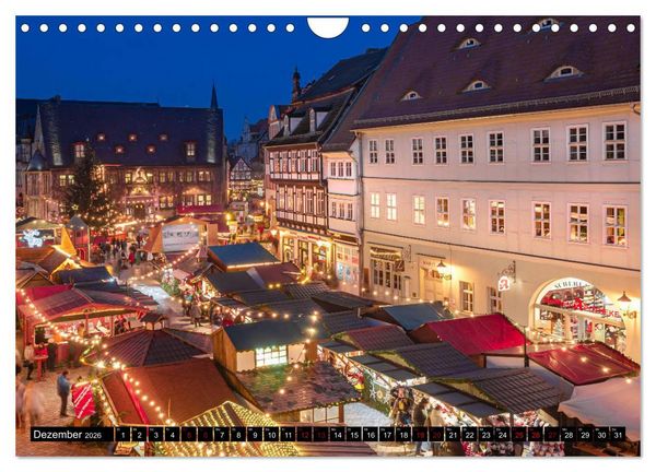 Produktbild: Fachwerkstadt Quedlinburg (Wandkalender 2026 DIN A4 quer), CALVENDO Monatskalender