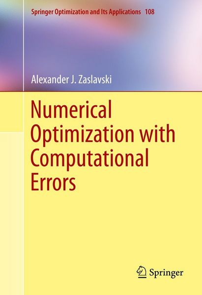 Produktbild: Numerical Optimization with Computational Errors