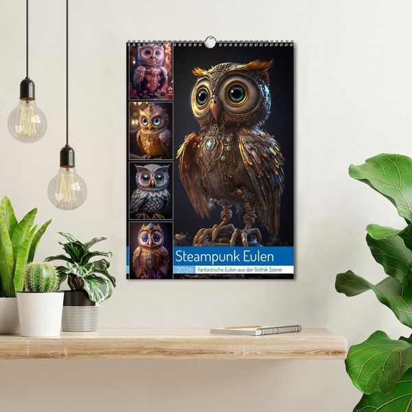 Produktbild: Steampunk Eulen (Wandkalender 2026 DIN A3 hoch), CALVENDO Monatskalender