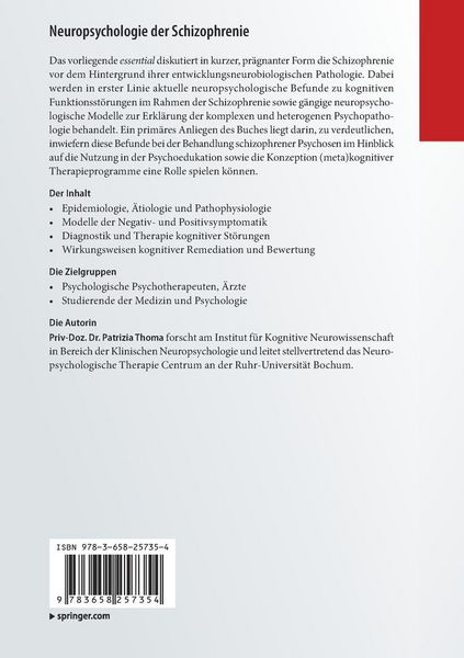 Produktbild: Neuropsychologie der Schizophrenie