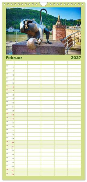 Produktbild: Familienplaner 2027 - Heidelberg - Stadt der Romantik mit 5 Spalten (Wandkalender, 21 x 45 cm) CALVENDO