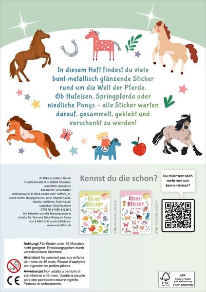 Produktbild: Glanz-Sticker &ndash; Pferde