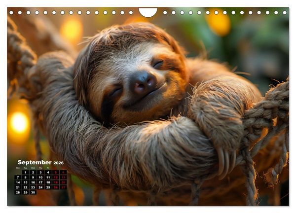 Produktbild: sweet sloths - relaxed throughout the year (Wall Calendar 2026 DIN A4 landscape), CALVENDO 12 Month Wall Calendar