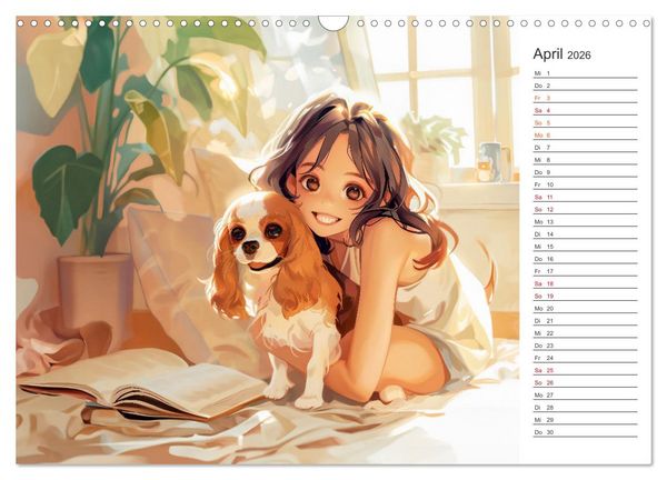 Produktbild: Anime-Freunde - Terminplaner mit niedlichen Tierfreundschaften (Wandkalender 2026 DIN A3 quer), CALVENDO Monatskalender