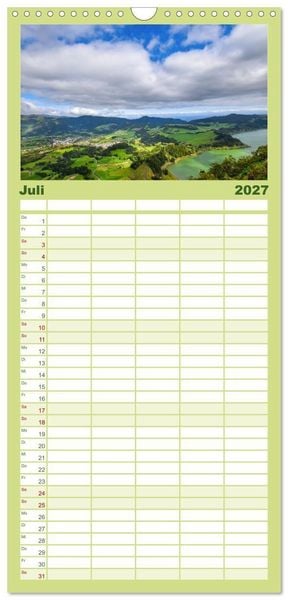 Produktbild: Familienplaner 2027 - Azoreninsel S&atilde;o Miguel mit 5 Spalten (Wandkalender, 21 x 45 cm) CALVENDO