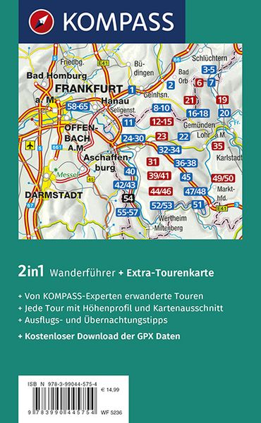 KOMPASS Wanderführer Spessart mit Frankfurt am Main, 65 Touren