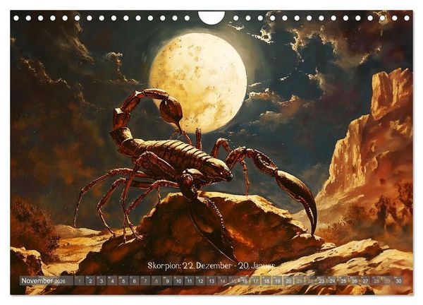 Produktbild: Sternzeichen-Kalender - Galaktische Portr&auml;ts mit Datum (Wandkalender 2026 DIN A4 quer), CALVENDO Monatskalender