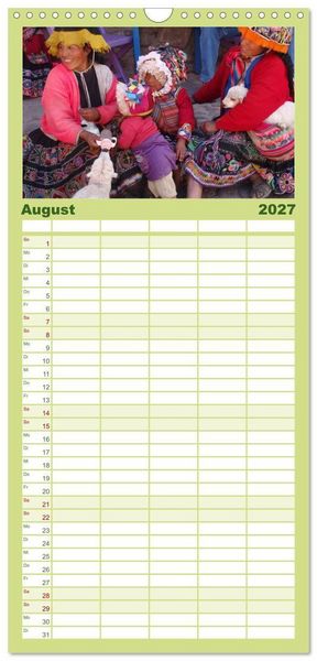 Produktbild: Familienplaner 2027 - Per&uacute;. Impressionen mit 5 Spalten (Wandkalender, 21 x 45 cm) CALVENDO