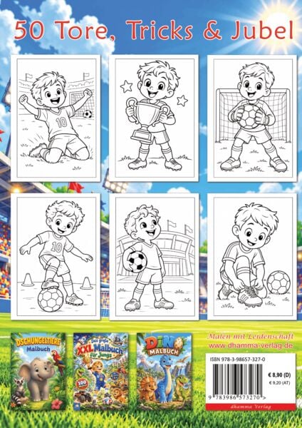 Produktbild: Kleine Kicker ganz gro&szlig;! &ndash; Fu&szlig;ball Malbuch ab 4 Jahren f&uuml;r Jungs mit 50 Ausmalbildern