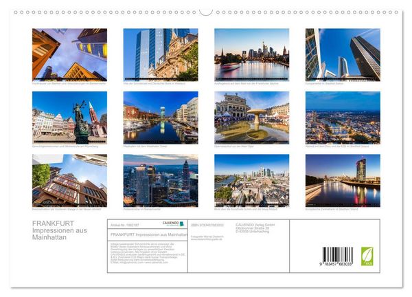 Produktbild: FRANKFURT Impressionen aus Mainhattan (hochwertiger Premium Wandkalender 2026 DIN A2 quer), Kunstdruck in Hochglanz