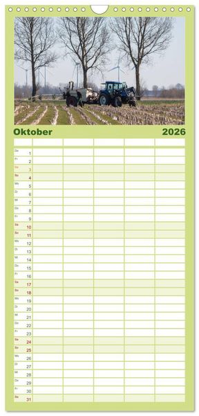 Produktbild: Familienplaner 2026 - Landwirtschaft - Maschinen im Einsatz mit 5 Spalten (Wandkalender, 21 x 45 cm) CALVENDO