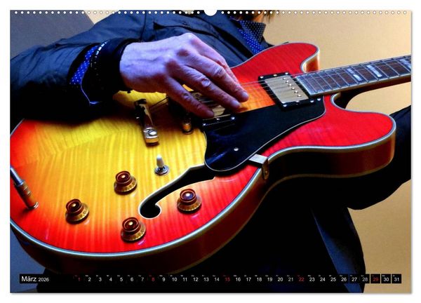 Produktbild: JAZZGITARREN in Szene gesetzt (Wandkalender 2026 DIN A2 quer), CALVENDO Monatskalender