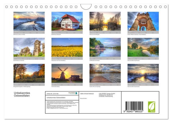 Produktbild: Unbekanntes Ostwestfalen (Wandkalender 2026 DIN A4 quer), CALVENDO Monatskalender