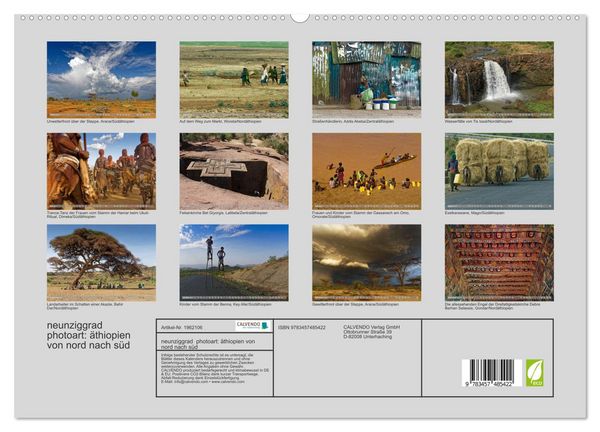 Produktbild: neunziggrad photoart: &auml;thiopien von nord nach s&uuml;d (hochwertiger Premium Wandkalender 2026 DIN A2 quer), Kunstdruck in Hochglanz