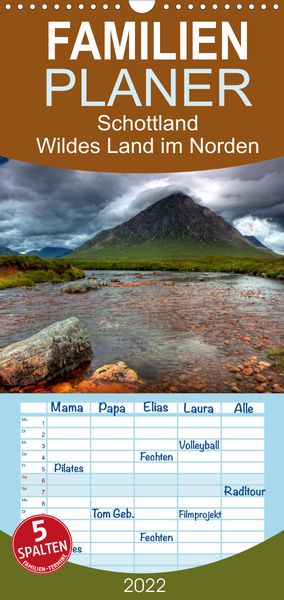 Produktbild: Familienplaner Schottland - Wildes Land im Norden (Wandkalender 2022 , 21 cm x 45 cm, hoch)