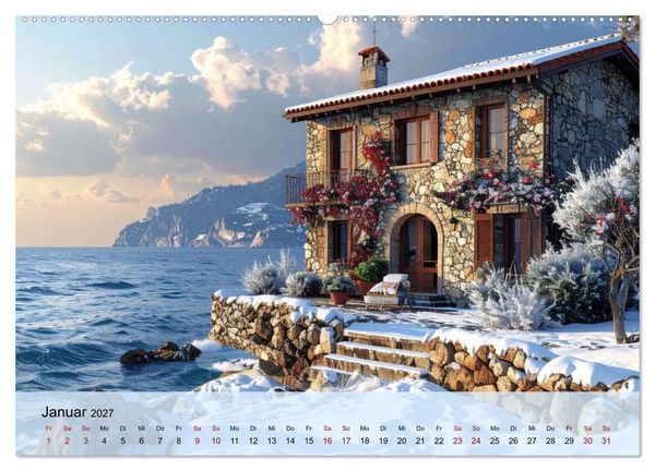 Produktbild: Romantische italienische H&auml;user am Meer (hochwertiger Premium Wandkalender 2027 DIN A2 quer), Kunstdruck in Hochglanz