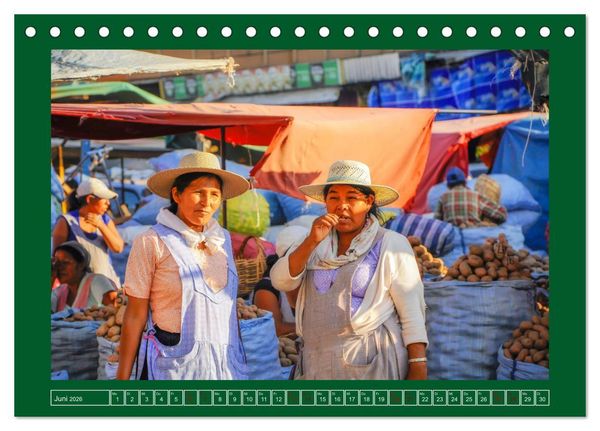 Produktbild: Bolivien - Marktimpressionen (Tischkalender 2026 DIN A5 quer), CALVENDO Monatskalender