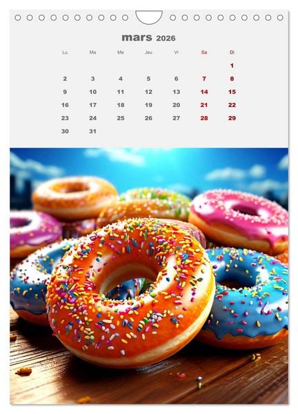 Produktbild: Les aventures sucr&eacute;es des donuts (Calendrier mural 2026 DIN A4 horizontal), CALVENDO calendrier mensuel