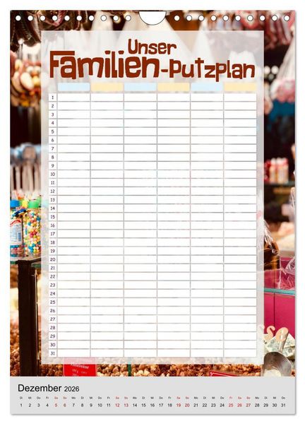 Produktbild: Unser Familien-Putzplan & Kalender 2026 (Wandkalender 2026 DIN A4 hoch), CALVENDO Monatskalender
