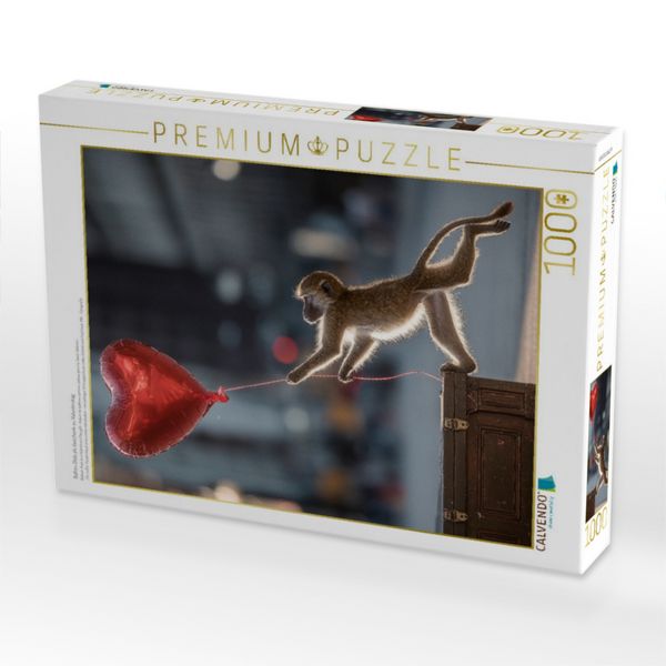 Produktbild: CALVENDO Puzzle Ballon-Dieb als Geschenk zu Valentinstag | 1000 Teile Lege-Gr&ouml;&szlig;e 64x48cm Foto-Puzzle f&uuml;r gl&uuml;ckliche Stunden