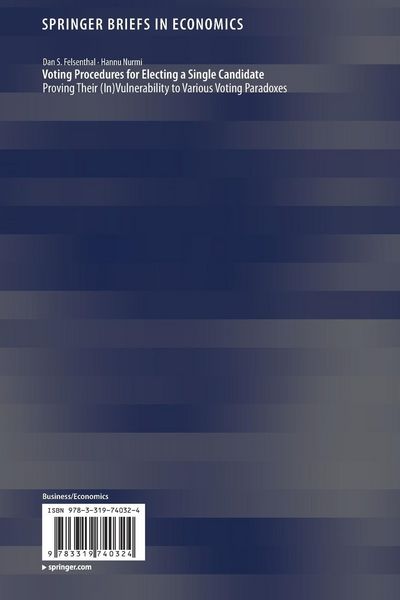 Produktbild: Voting Procedures for Electing a Single Candidate