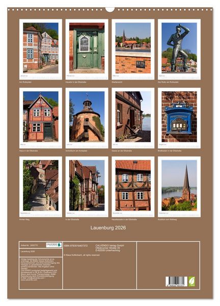 Produktbild: Lauenburg 2026 (Wandkalender 2026 DIN A2 hoch), CALVENDO Monatskalender