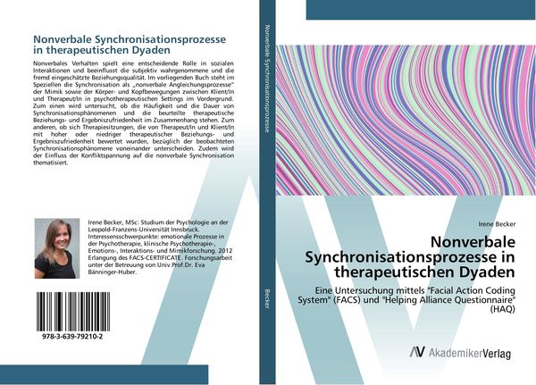 Produktbild: Nonverbale Synchronisationsprozesse in therapeutischen Dyaden