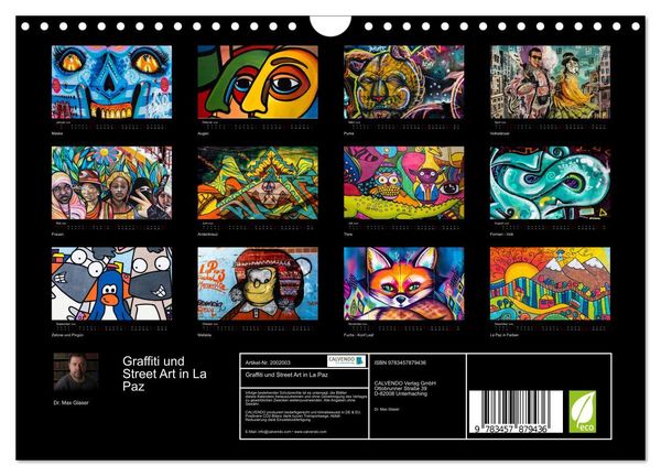 Produktbild: Graffiti und Street Art in La Paz (Wandkalender 2026 DIN A4 quer), CALVENDO Monatskalender