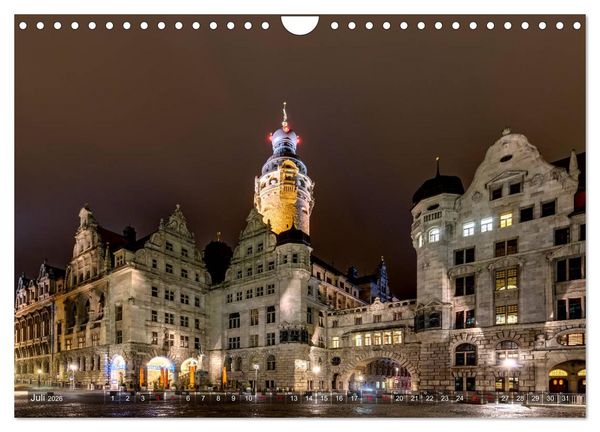 Produktbild: Nachts in Leipzig (Wandkalender 2026 DIN A4 quer), CALVENDO Monatskalender