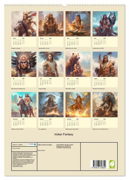 Produktbild: Indian Fantasy (hochwertiger Premium Wandkalender 2026 DIN A2 hoch), Kunstdruck in Hochglanz