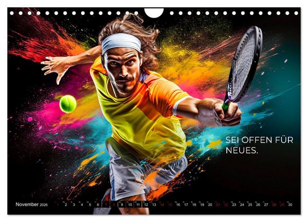 Produktbild: Tennis und Motivation (Wandkalender 2026 DIN A4 quer), CALVENDO Monatskalender