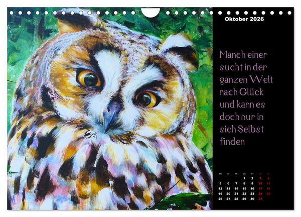 Produktbild: Die Botschaft der Krafttiere (Wandkalender 2026 DIN A4 quer), CALVENDO Monatskalender