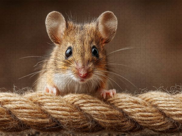 Produktbild: CALVENDO Puzzle S&uuml;&szlig;e Maus auf Seil | 1000 Teile Lege-Gr&ouml;&szlig;e 64x48cm Foto-Puzzle f&uuml;r gl&uuml;ckliche Stunden
