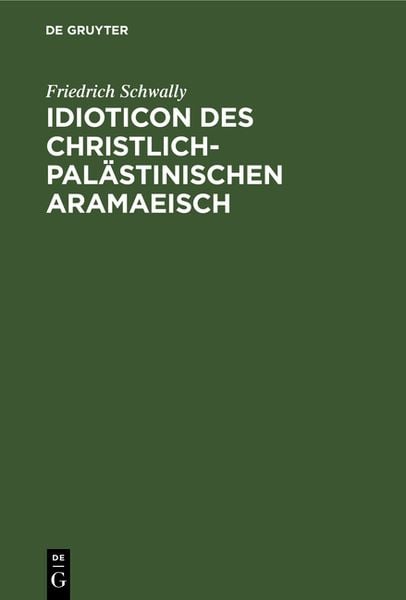 Produktbild: Idioticon des christlich-pal&auml;stinischen Aramaeisch