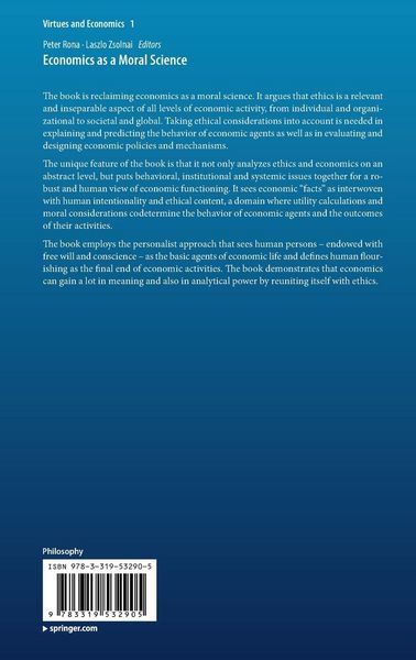 Produktbild: Economics as a Moral Science