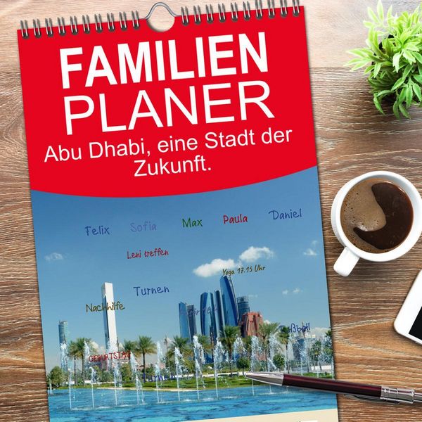 Produktbild: Familienplaner 2026 - Abu Dhabi, eine Stadt der Zukunft. mit 5 Spalten (Wandkalender, 21 x 45 cm) CALVENDO
