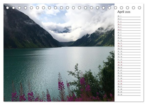 Produktbild: Alpenauszeit - Traumhafte Bergmomente am Wasser (Tischkalender 2026 DIN A5 quer), CALVENDO Monatskalender
