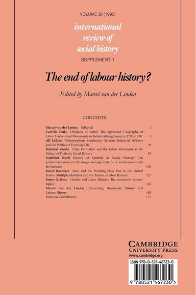 Produktbild: The End of Labour History?