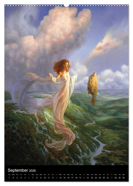 Produktbild: INNERSCAPES Fantasy Paintings by Christophe Vacher (High Quality Premium Wall Calendar 2026 DIN A2 portrait),CALVENDO 12 Month Wall Calendar