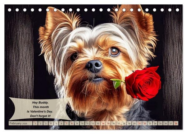 Produktbild: Great fun for Yorkshire Terrier lovers (Desk Calendar 2026 DIN A5 landscape), CALVENDO 12 Month DeskCalendar