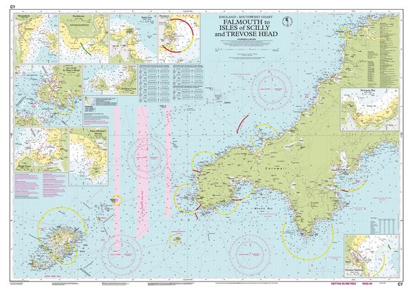 Produktbild: C7 Falmouth to Isles of Scilly and Trevose Head, Imray Chart