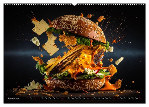 Produktbild: Burgerfood (hochwertiger Premium Wandkalender 2026 DIN A2 quer), Kunstdruck in Hochglanz