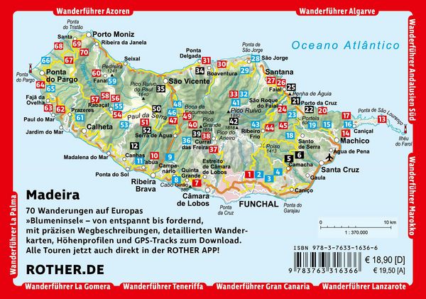 Produktbild: ROTHER Wanderf&uuml;hrer Madeira. 70 Touren auf Europas &raquo;Blumeninsel&laquo; - die sch&ouml;nsten Levada- und Bergwanderungen