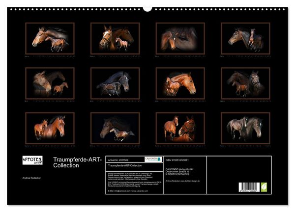 Produktbild: Traumpferde-ART-Collection (Wandkalender 2026 DIN A2 quer), CALVENDO Monatskalender