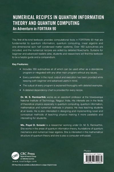 Produktbild: Numerical Recipes in Quantum Information Theory and Quantum Computing