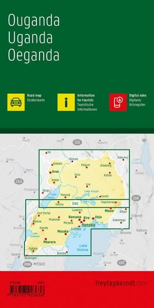 Produktbild: freytag & berndt Stra&szlig;enkarte Uganda 1:500.000
